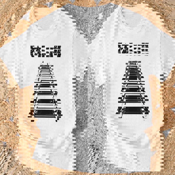 線路付きレールライフ 鉄道作業員と鉄道模型用 Tシャツ 高齢者への贈り物