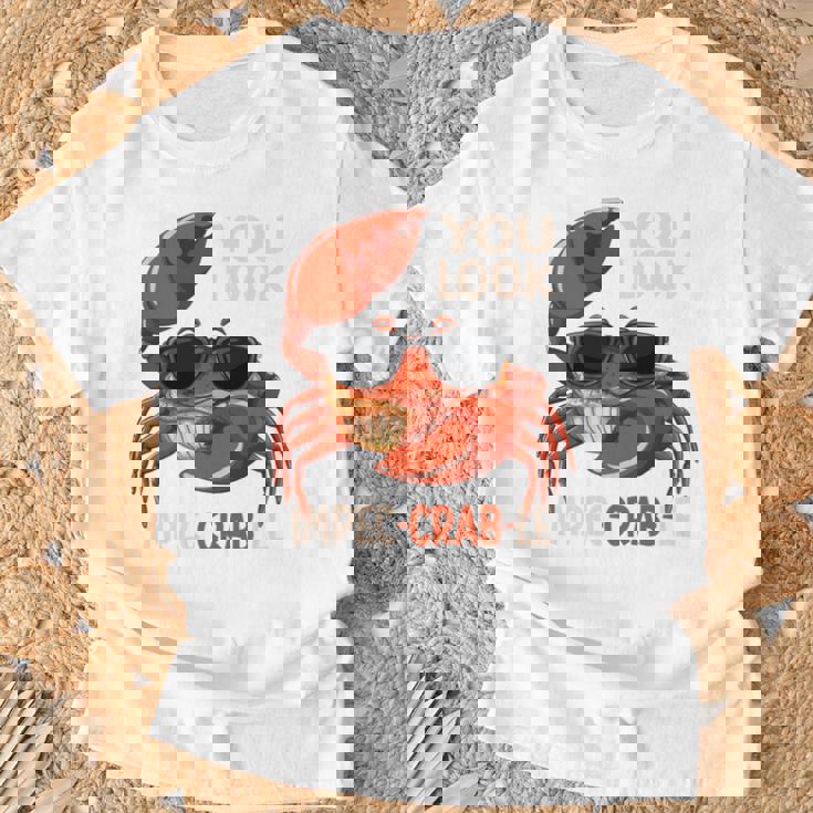 蟹 カニ 魚介類 涼しい かに 食べる 長袖tシャツ Tシャツ 高齢者への贈り物