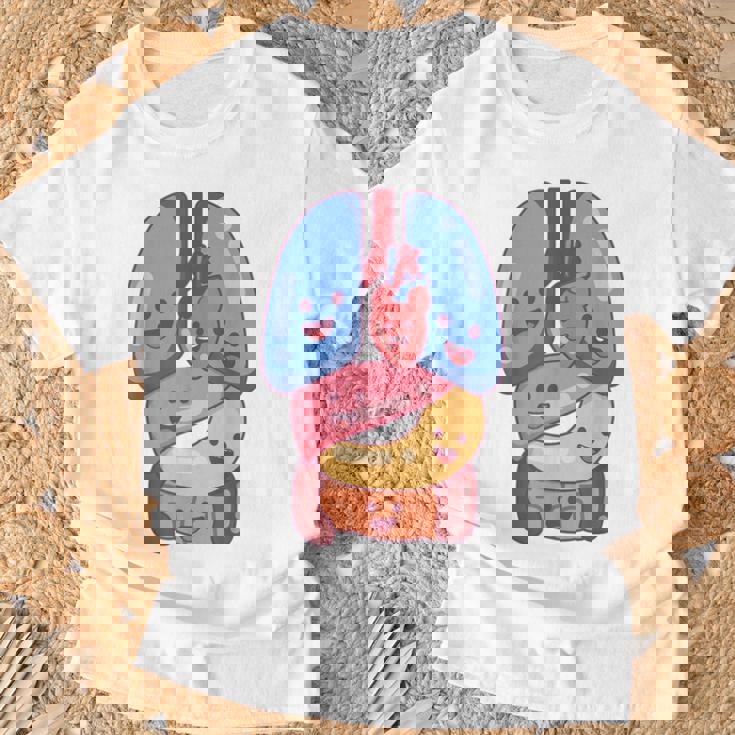 解剖学 生理学 心臓 肺 生命 器官 イラスト Tシャツ 高齢者への贈り物