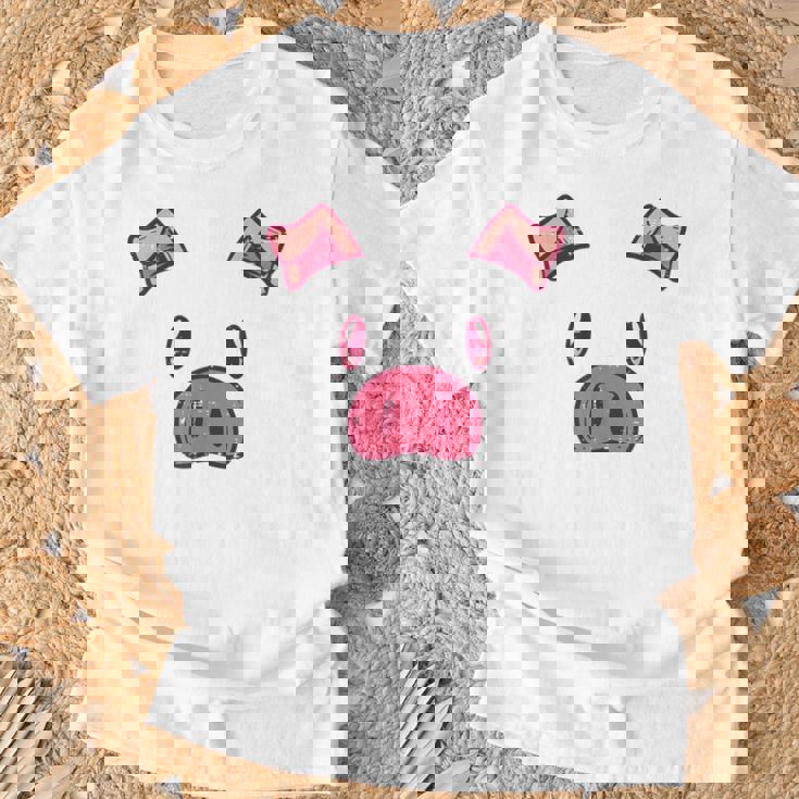 豚の顔 かわいいハロウィン 豚 動物 コスチューム メンズ レディース キッズ Tシャツ 高齢者への贈り物