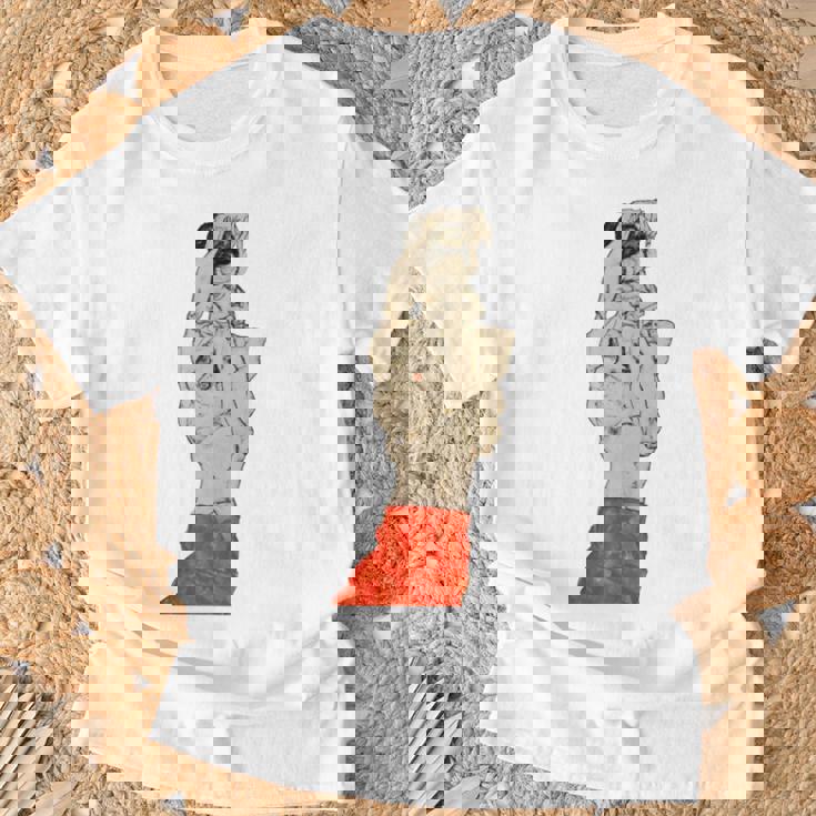 赤いふんどしの立っている男性 エゴン・シーレ作 1914 長袖tシャツ Tシャツ 高齢者への贈り物