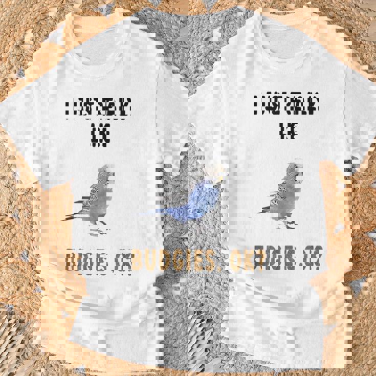 青いセキセイインコ、面白いことわざ、楽しい、セキセイインコ Tシャツ 高齢者への贈り物