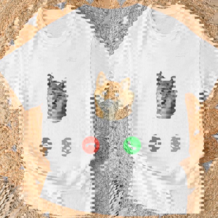 面白いtシャツ 柴犬 着信 イヌ わんこ メンズ 犬好き グッズ かわいい おもしろ 面白い 服 ネタ 長袖tシャツ Tシャツ 高齢者への贈り物