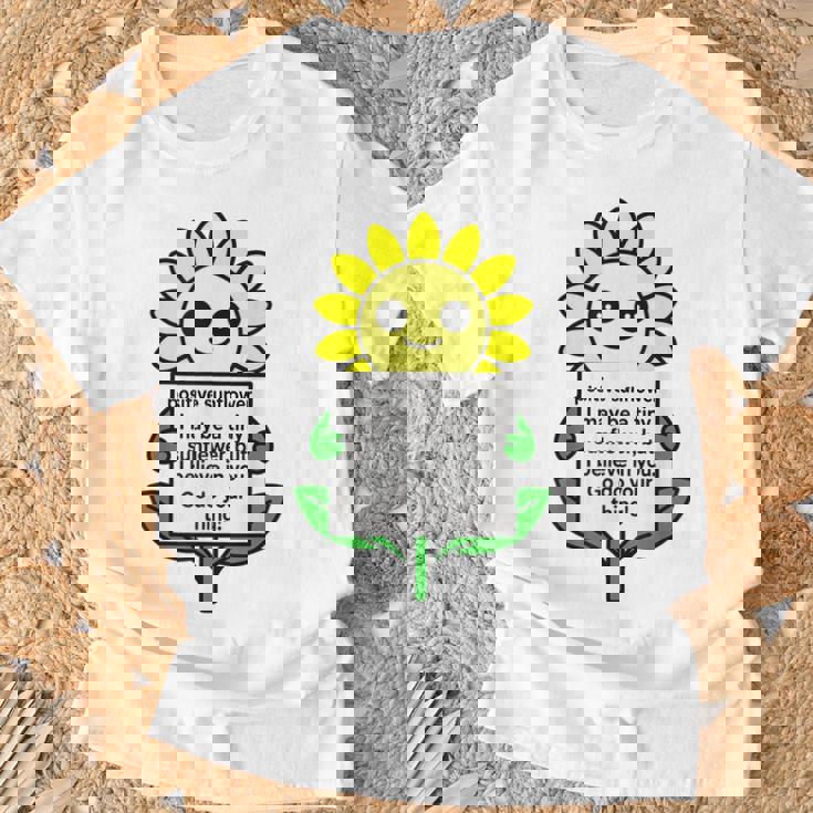 面白いひまわりおもちゃ ポジティブカード ポジティブヒマワリ Tシャツ 高齢者への贈り物