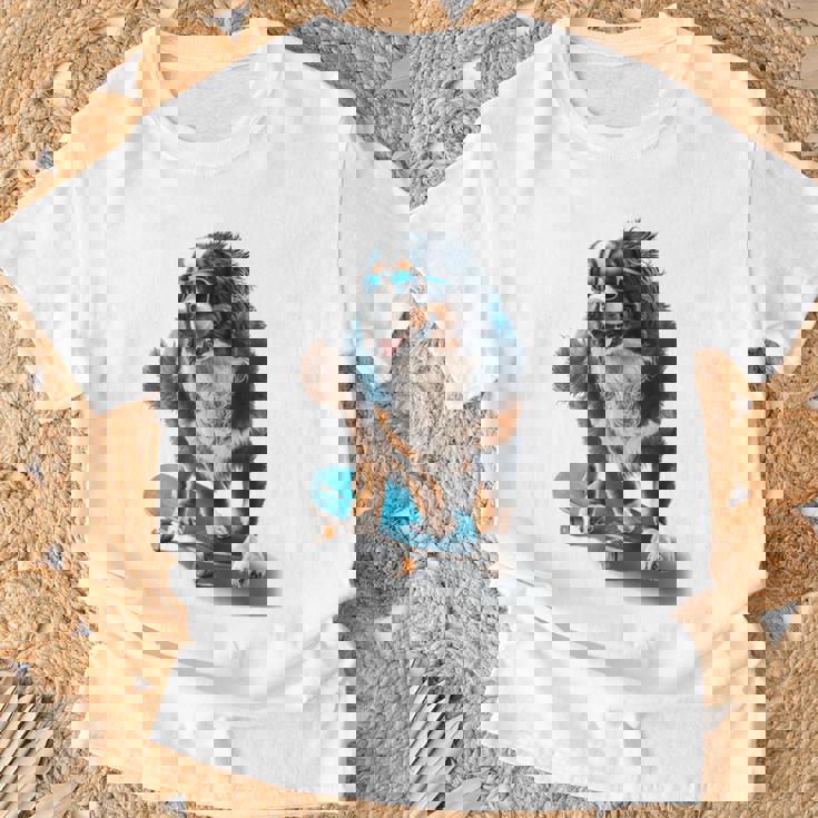 面白いスケートボード バーニーズマウンテンドッグ スケーター スケートグラフィック Tシャツ 高齢者への贈り物