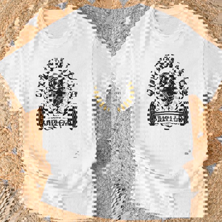 面白いチキンレッグバーベルワークアウトジム。 Tシャツ 高齢者への贈り物