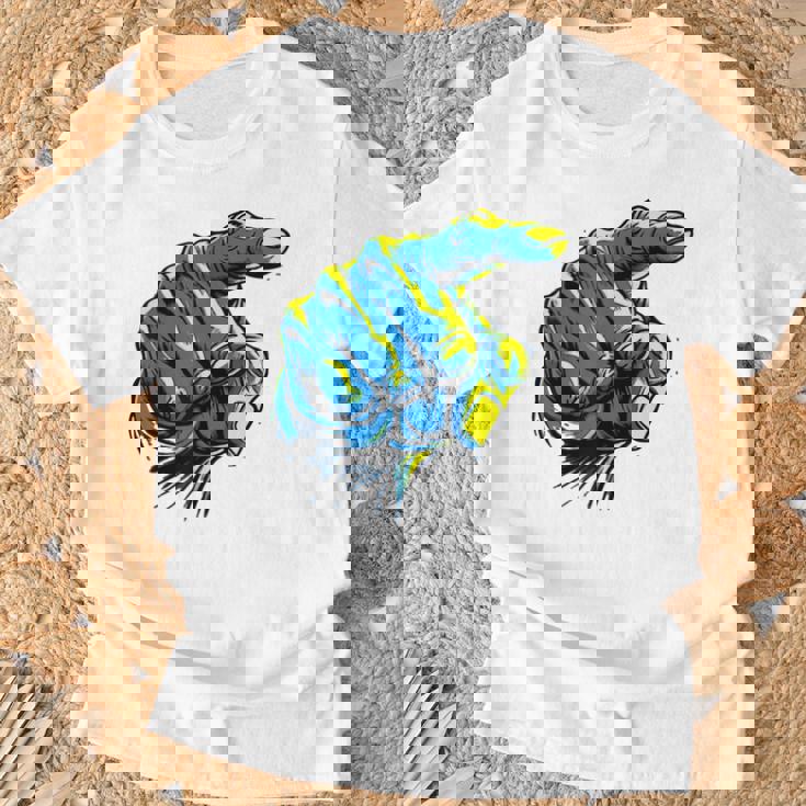 面白い手のデザイン Tシャツ 高齢者への贈り物