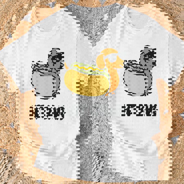 面白い犬 ホットドッグ 食通 駄洒落ギフト 男性 女性 キッズ 男の子 女の子 Tシャツ 高齢者への贈り物