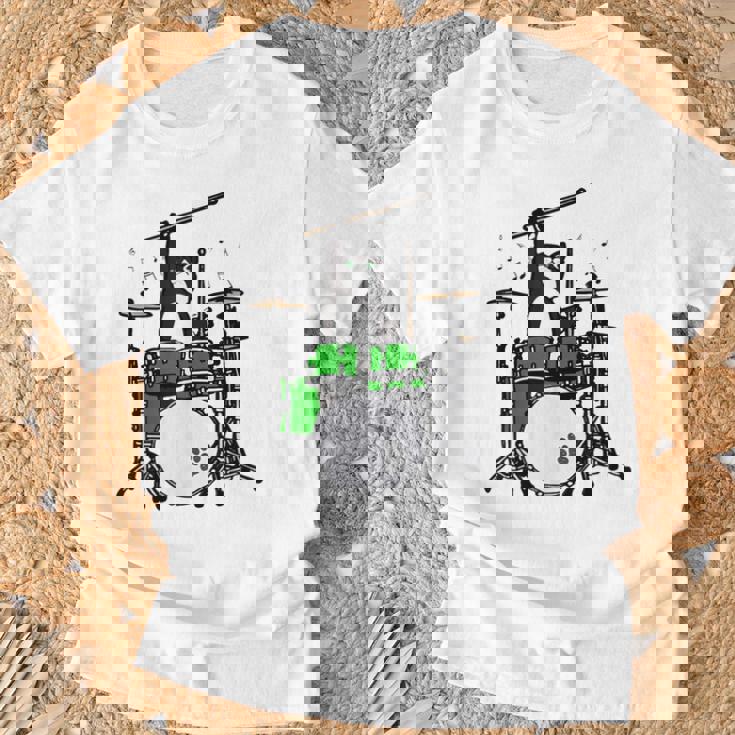 面白い猫 ドラム 猫 ドラマー 面白い ドラム 猫 Tシャツ 高齢者への贈り物