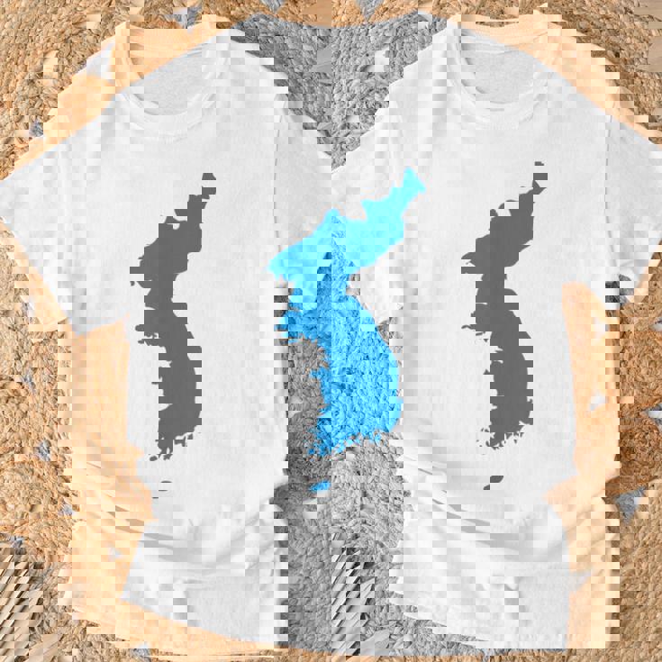 韓国統一旗、韓国統一地図 Tシャツ 高齢者への贈り物