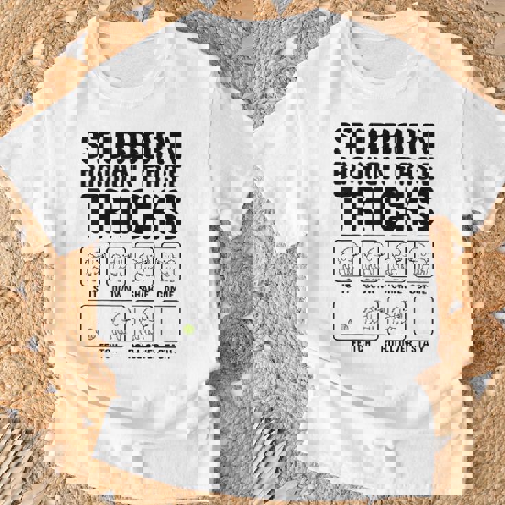 頑固なビションフリーゼ トリックドッグ Tシャツ 高齢者への贈り物