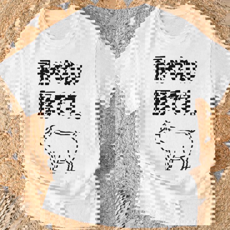 飛べない豚です。 ネタ ギャグ ギャグ好き 豚 ただの豚 ネタ好き おもしろ 長袖tシャツ Tシャツ 高齢者への贈り物