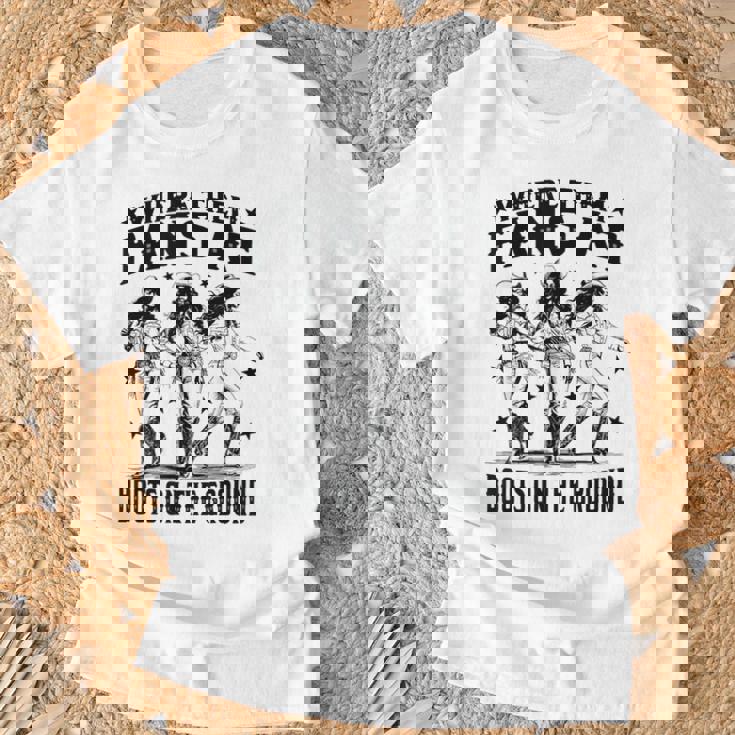 黒のカウガールウエスタンカントリーロデオライニングブーツグランド Tシャツ 高齢者への贈り物