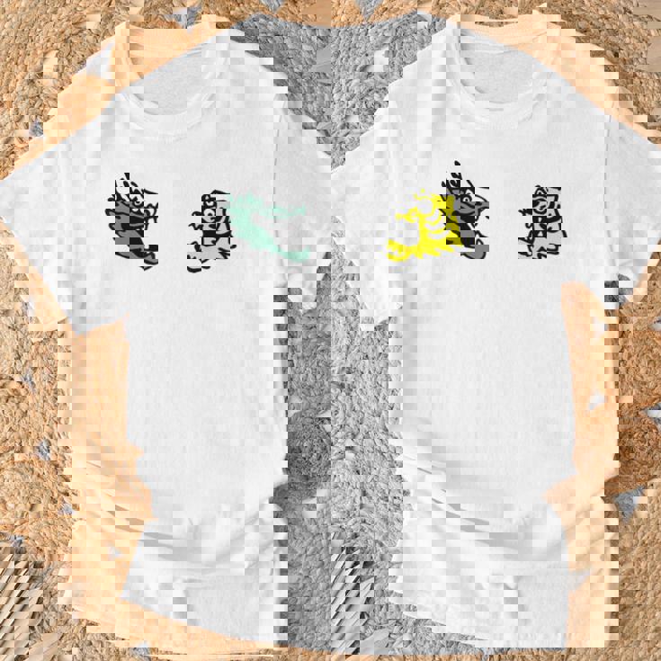 龍 虎 対決 和風キャラクターアート デフォルメポップデザイン Tシャツ 高齢者への贈り物