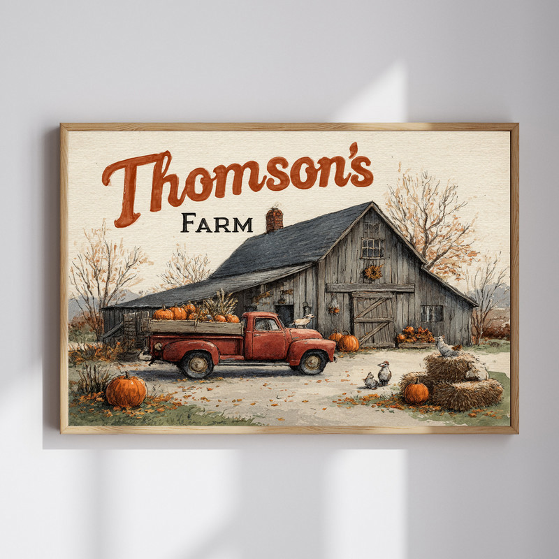Custom Family Name Barn Art - Heartfelt Thanksgiving Canvas Decor | Family Wall Decor