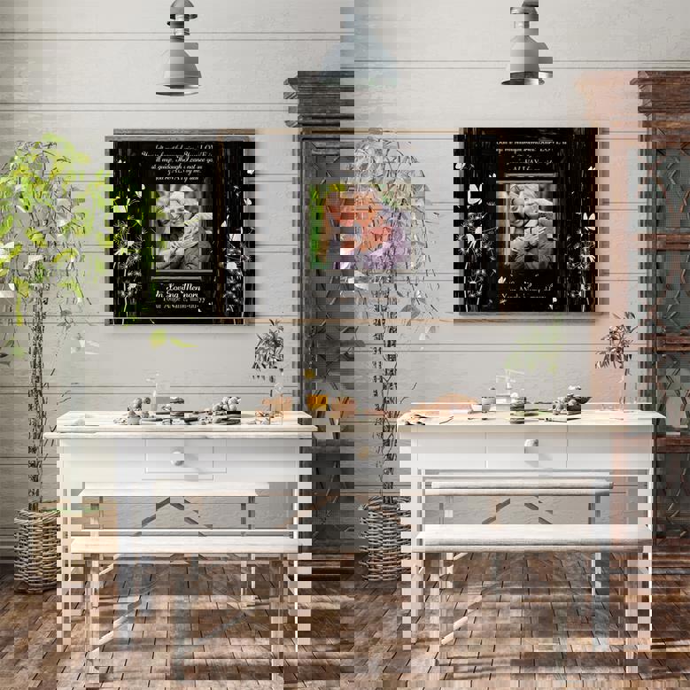 Personalized Loving Memory Mom Photo Frame Sign Canvas Art