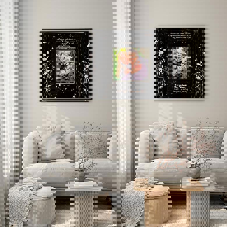Personalized Loving Memory Mom Photo Frame Sign Canvas Art