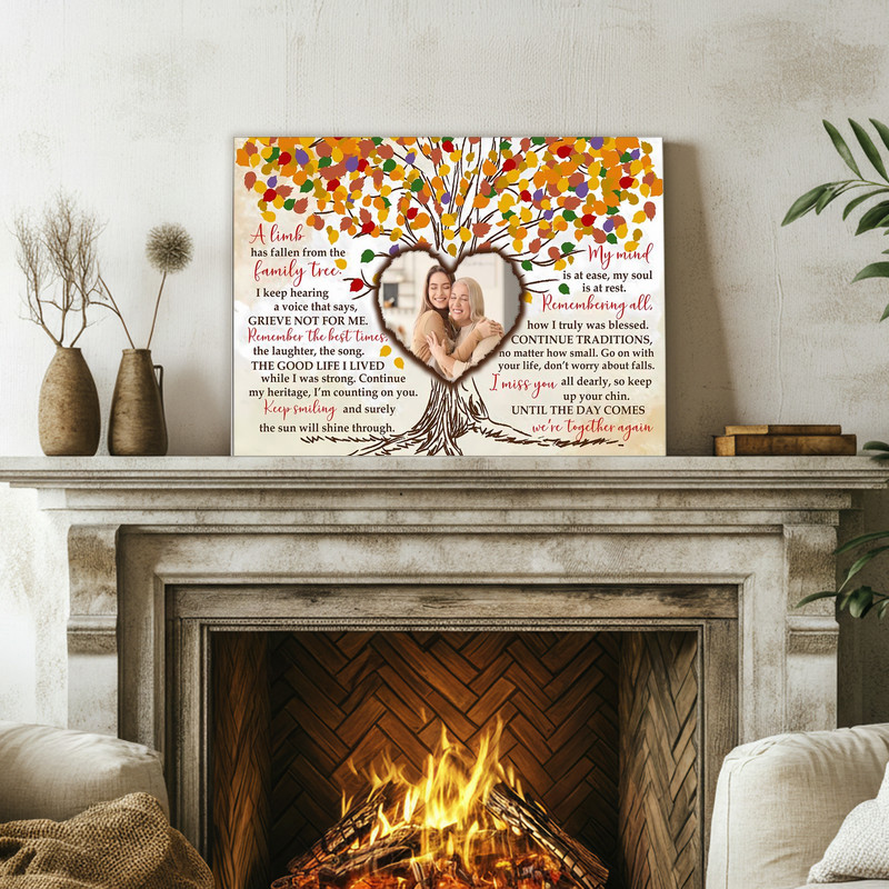 Personalized Family Tree Memorial Canvas - Photo & Poem Tribute Personalized Family Tree Memorial Canvas - Photo & Poem Tribute