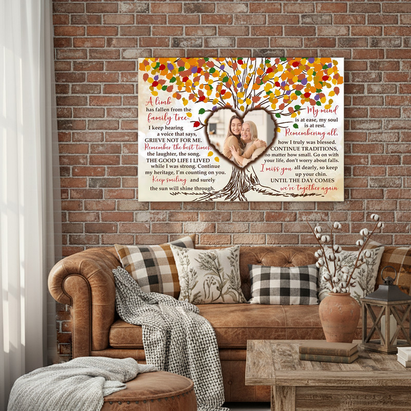 Personalized Family Tree Memorial Canvas - Photo & Poem Tribute Personalized Family Tree Memorial Canvas - Photo & Poem Tribute