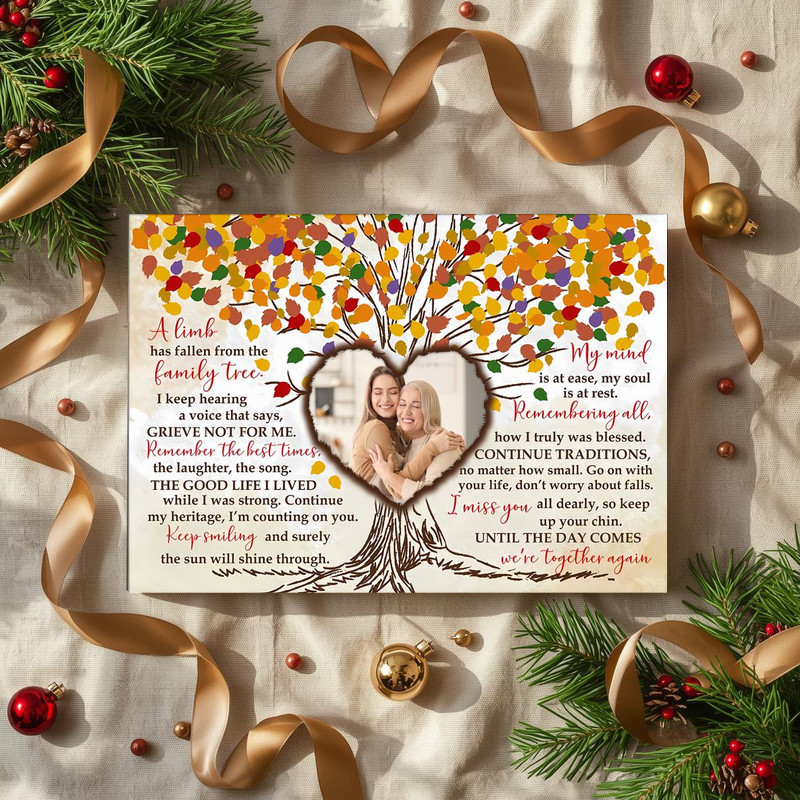 Personalized Family Tree Memorial Canvas - Photo & Poem Tribute Personalized Family Tree Memorial Canvas - Photo & Poem Tribute
