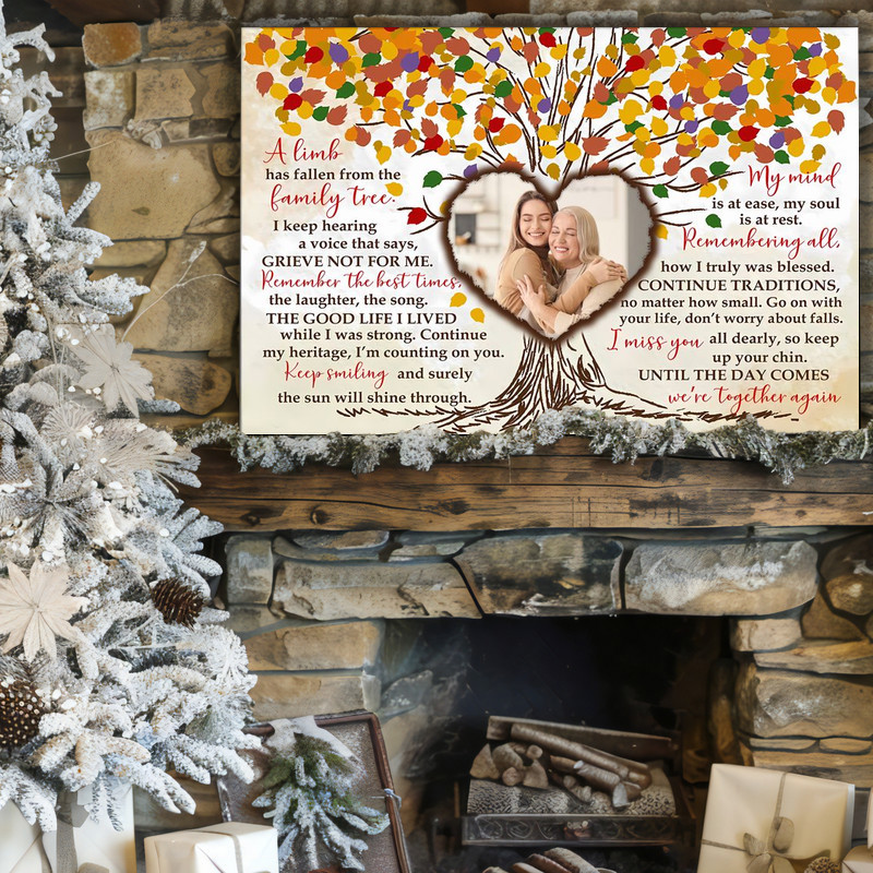 Personalized Family Tree Memorial Canvas - Photo & Poem Tribute Personalized Family Tree Memorial Canvas - Photo & Poem Tribute