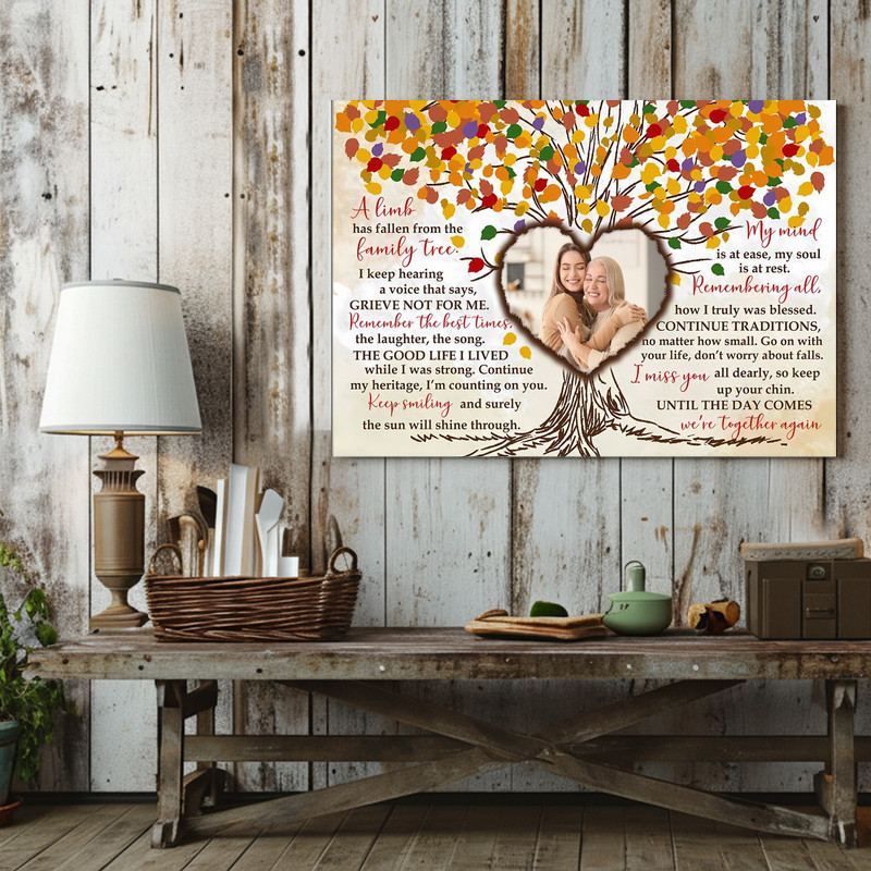 Personalized Family Tree Memorial Canvas - Photo & Poem Tribute Personalized Family Tree Memorial Canvas - Photo & Poem Tribute