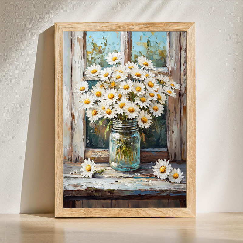 A Bunch Of Aster Flowers Canvas Wall Art | Family Wall Decor