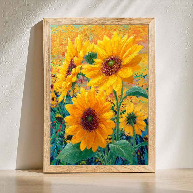 Farmhouse sunflower triptych canvas wall art featuring golden blooms on three panels, rustic accent for living room decor. | Family Wall Decor