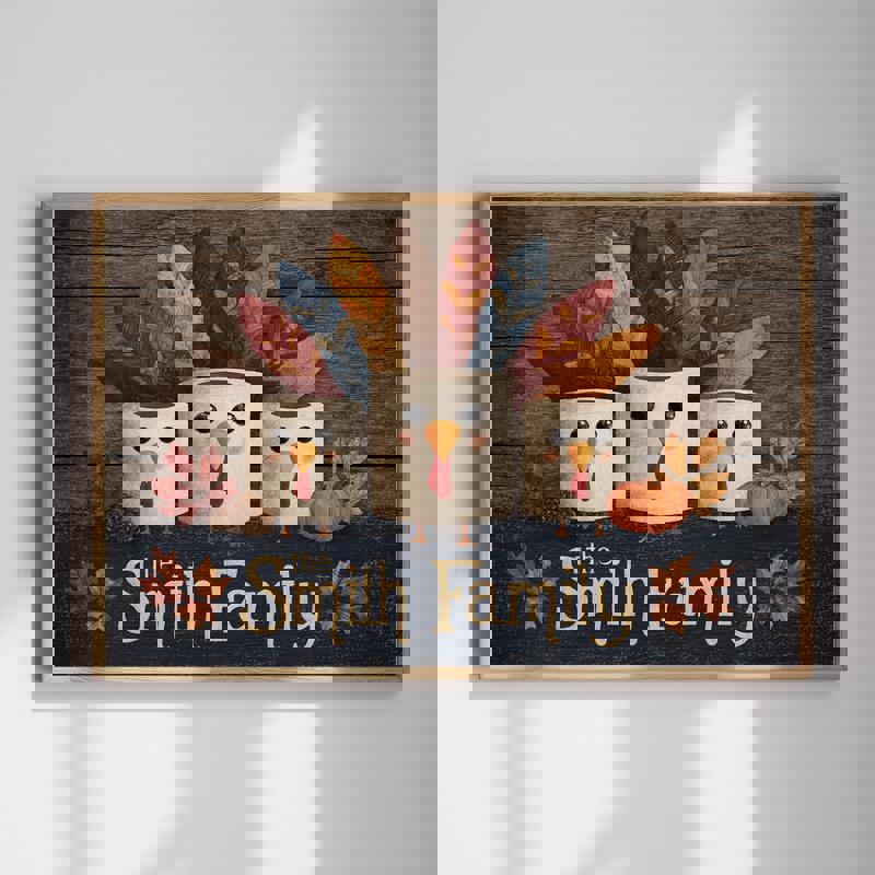 Family Toilet Paper canvas wall art with funny bathroom decor quote and toilet paper graphic, vertical in neutral tones | Familywalldecor