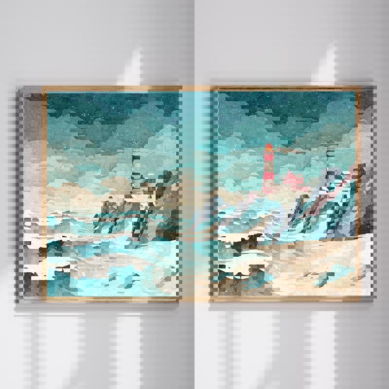 Whimsical Pastel Forest Canvas for Christmas Bathroom Decor | Family Wall Decor