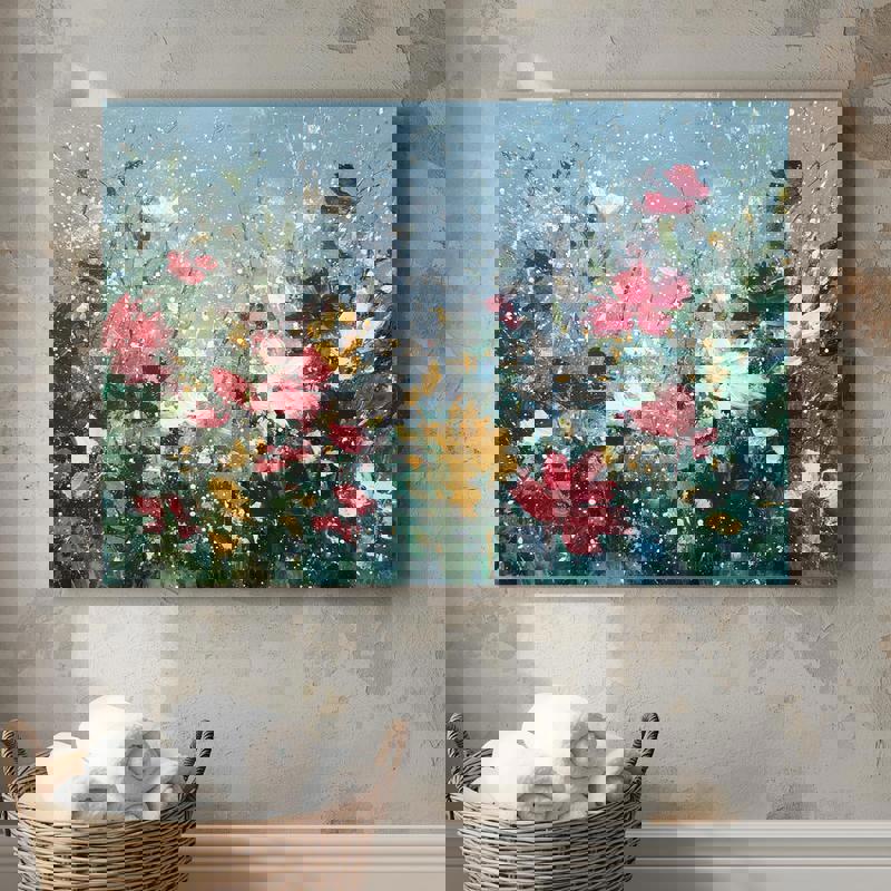 Holiday Bloom – Festive Garden Bathroom Decoration Canvas Wall Art