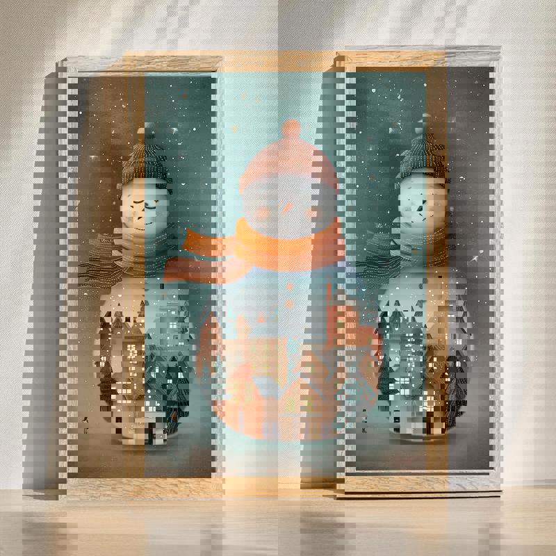 Christmas snowman canvas wall art for cozy winter bedroom decor, festive holiday art to bring warmth and cheer to any space | Familywalldecor