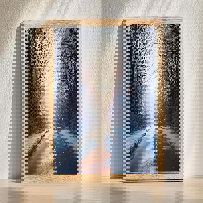 Driving Home For Christmas canvas wall art with nostalgic holiday scene, warm tones for cozy bedroom seasonal decor | Familywalldecor