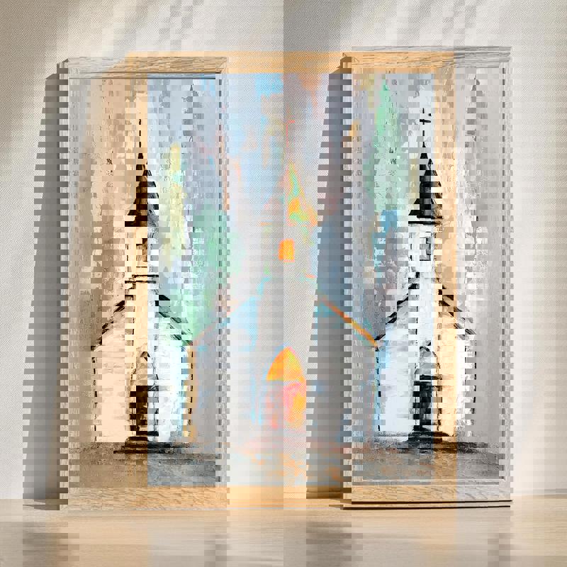 Inspirational Christmas cross canvas wall art for peaceful bedroom decor, faith-filled design to bring calm and seasonal hope | Familywalldecor