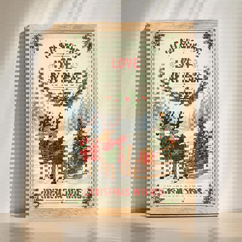 Old-fashioned Christmas wishes bedroom canvas wall art, nostalgic holiday typography, neutral palette for cozy seasonal decor | Familywalldecor