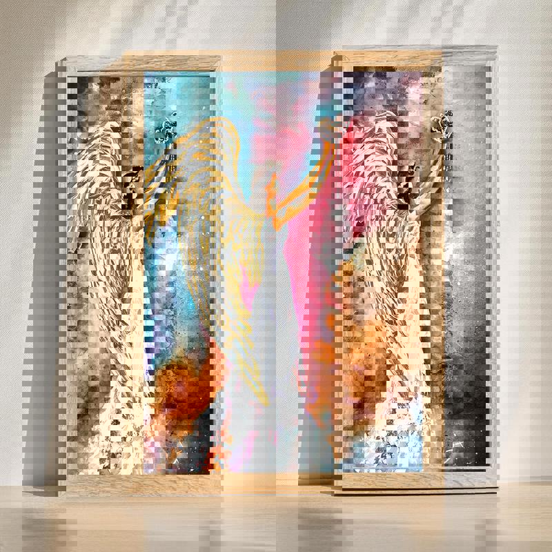 White Angel Heart Christmas canvas wall art for peaceful bedroom decor, minimalist white palette and calming holiday vibe | Familywalldecor