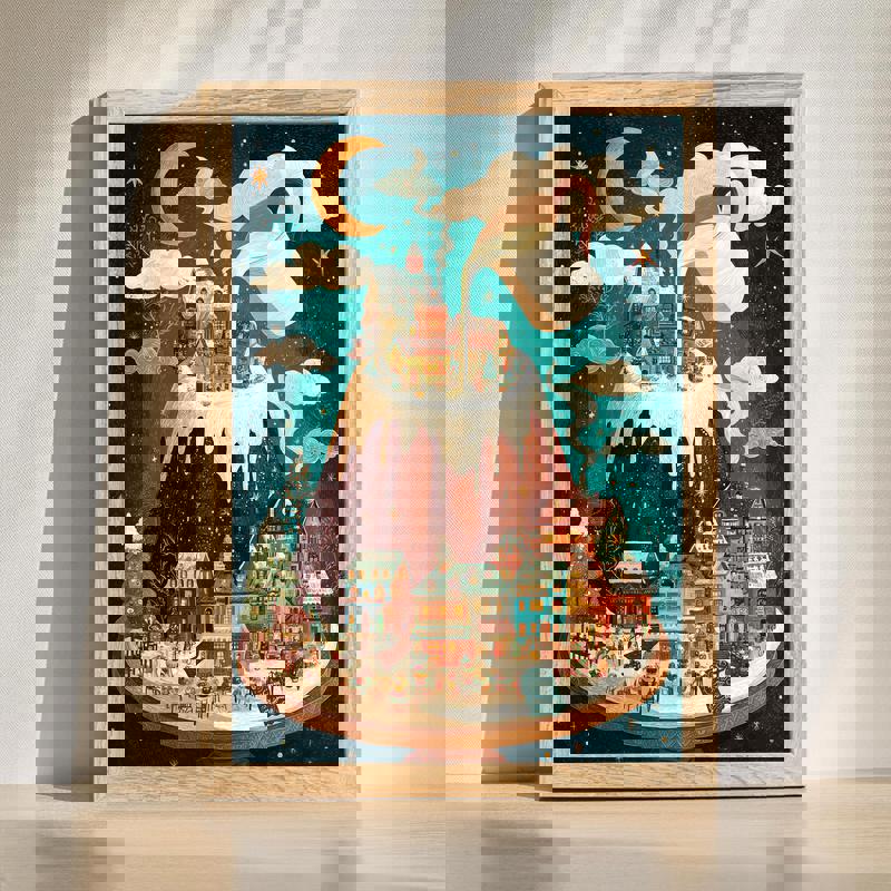 Christmas Dream canvas whimsical farmhouse kitchen wall art with rustic wood tones, holiday greenery, and cozy red accents | Family Wall Decor