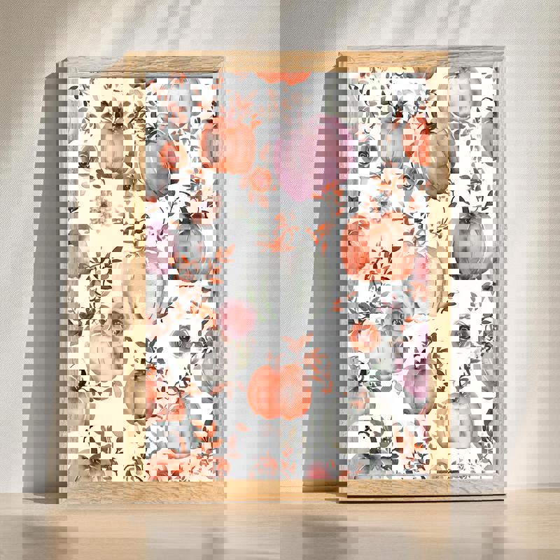 Pumpkins canvas wall art in cottagecore fall style for farmhouse kitchen decor, rustic still life with muted neutral tones | Family Wall Decor