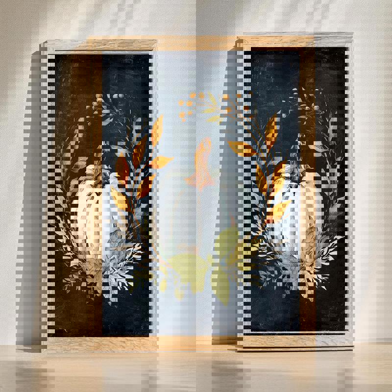 White pumpkin canvas wall art for rustic kitchen decor, neutral farmhouse style print to warm your cooking space | Familywalldecor