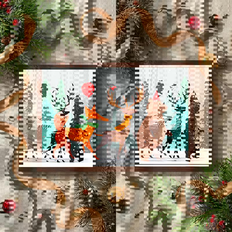 Christmas Abbey Road canvas print, gallery-wrapped landscape scene with holiday lights and snow, charming decor for kids' room Christmas Abbey Road canvas print, gallery-wrapped landscape scene with holiday lights and snow, charming decor for kids' room