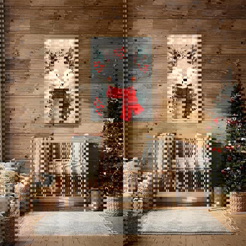 Fox canvas, sleeping baby fox with stars and moon, soft pastel palette, ideal nursery wall art, baby shower gift