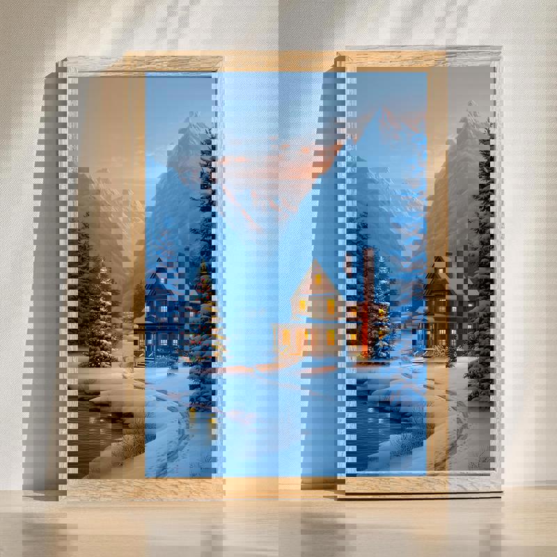 Coming Home For Christmas canvas, festive home office wall decor adding a cozy seasonal touch to workspace for the holidays | Familywalldecor