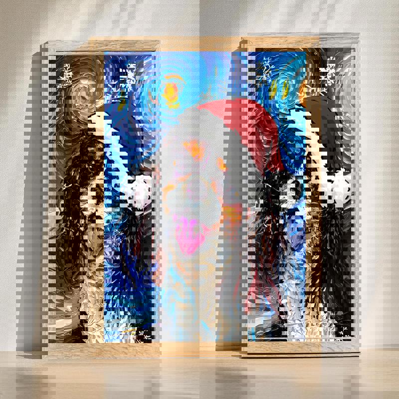 Tri Color Cavalier Spaniel Santa, Elegant For Home Office Decoration Canvas | Family Wall Decor