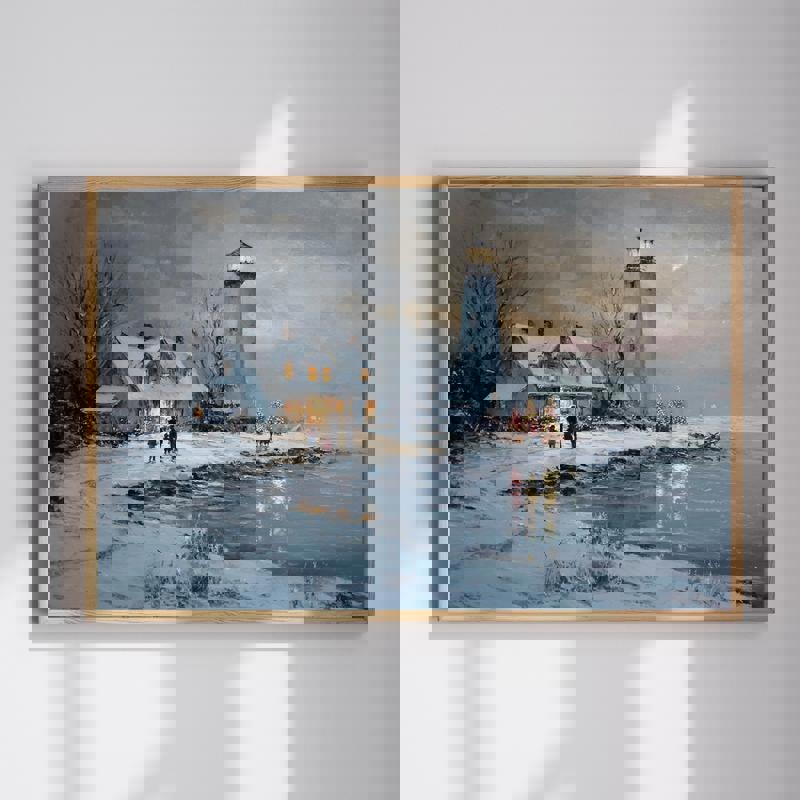 Coastal Christmas Cheer Lighthouse Art Canvas Decor | Family Wall Decor