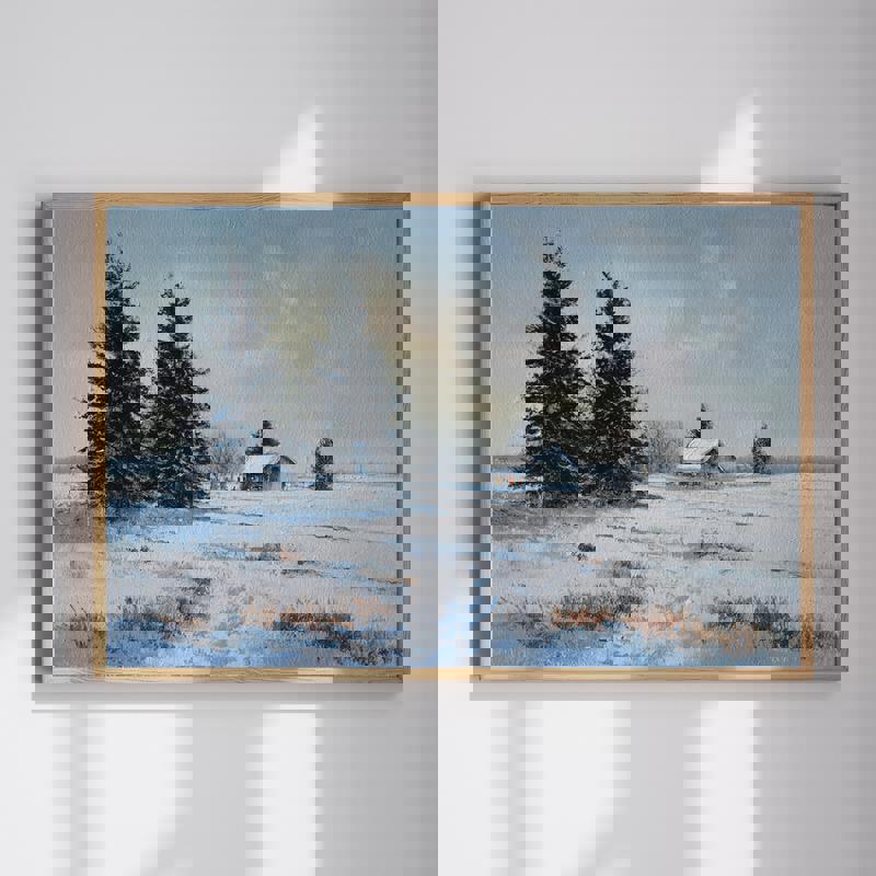 Winter Landscape Christmas Motif For Home Office Canvas | Family Wall Decor