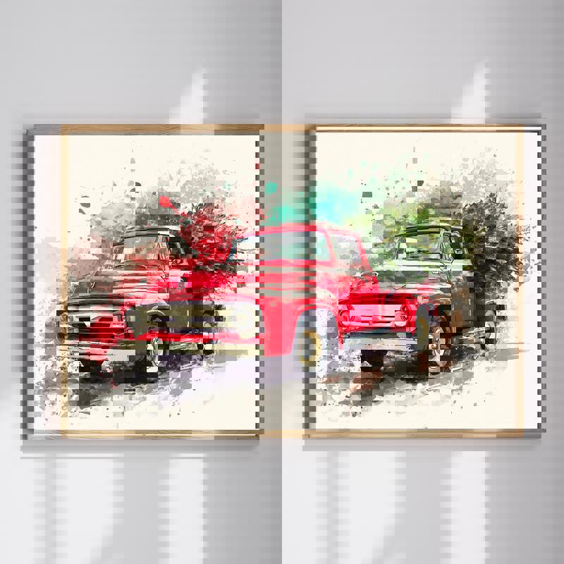 Classic truck Christmas canvas wall art, vintage pickup in holiday scene, rustic man cave decoration for seasonal wall decor | Familywalldecor