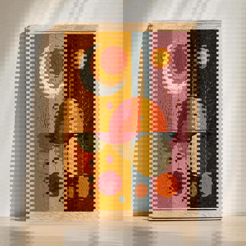 Thanksgiving harvest constellations canvas wall art featuring geometric star patterns with autumn motifs, for man cave decor | Familywalldecor