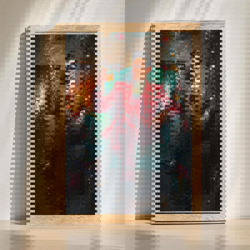 Holiday Gentleman canvas with classy Christmas design for man cave wall decor, refined festive art to elevate masculine space | Familywalldecor