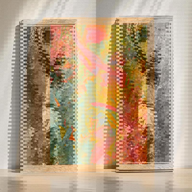 Thanksgiving basketball abstract art canvas for man cave wall decor, warm autumn palette with textured brushstrokes | Familywalldecor