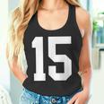 15番のカレッジスポーツスタイル。ホワイト。 タンクトップ